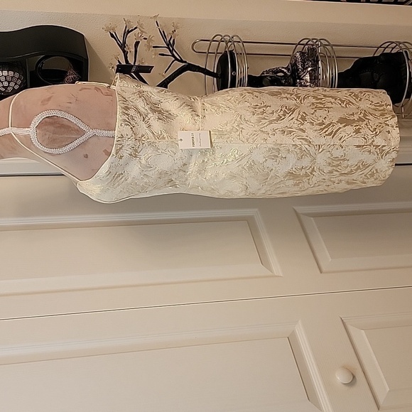 Forever 21 Cream and Gold Mini Dress, Size M, NWT!! - Picture 3 of 7